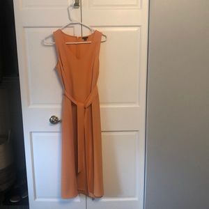 Tangerine dress with removable belt